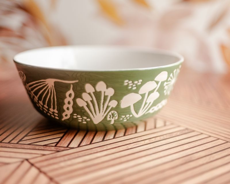 green mushroom bowl