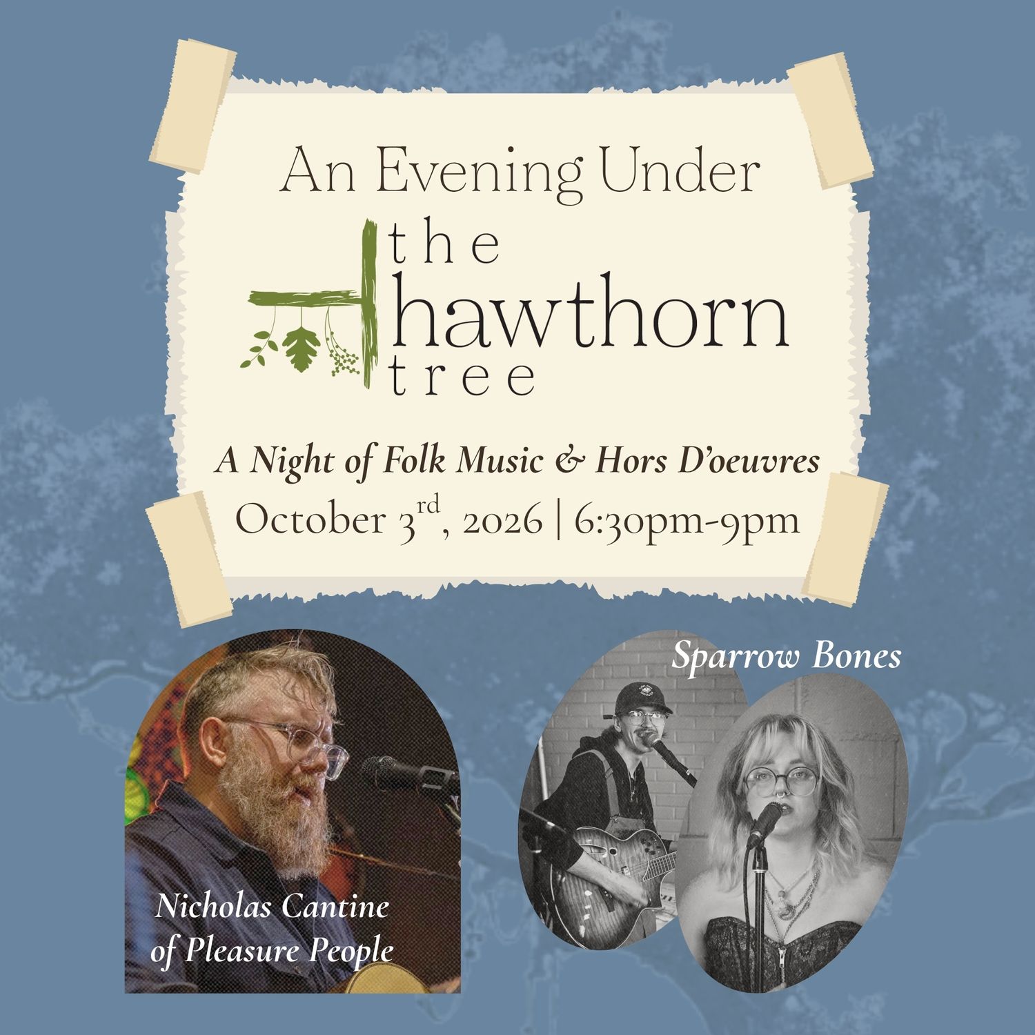 Evening Under The Hawthorn Tree - Saturday, Oct 3rd, 6:30pm-9pm Evening Under The Hawthorn Tree - Saturday, Oct 3rd, 6:30pm-9pm