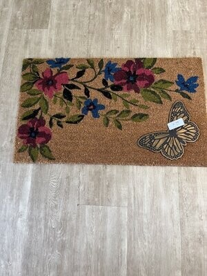 Fußmatte mit Blumen und Schmetterling