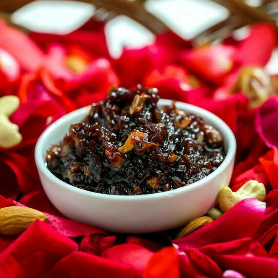 Fasli Gulkand - Sun Dried - Chaitram Period Rose Petals &amp; Sugar
