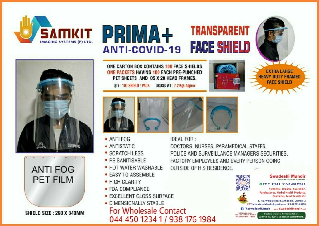 Prime Anti-Covid-19 Transparent Face Shield