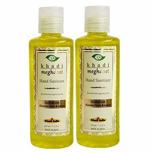 Khadi Meghdoot Hand Sanitizer with 60% Alcohol &amp; Herbs for protection against germs