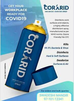 Corrid Disinfectant Spray - Disinfect Work/office/home spaces &amp; Objects (200ml)