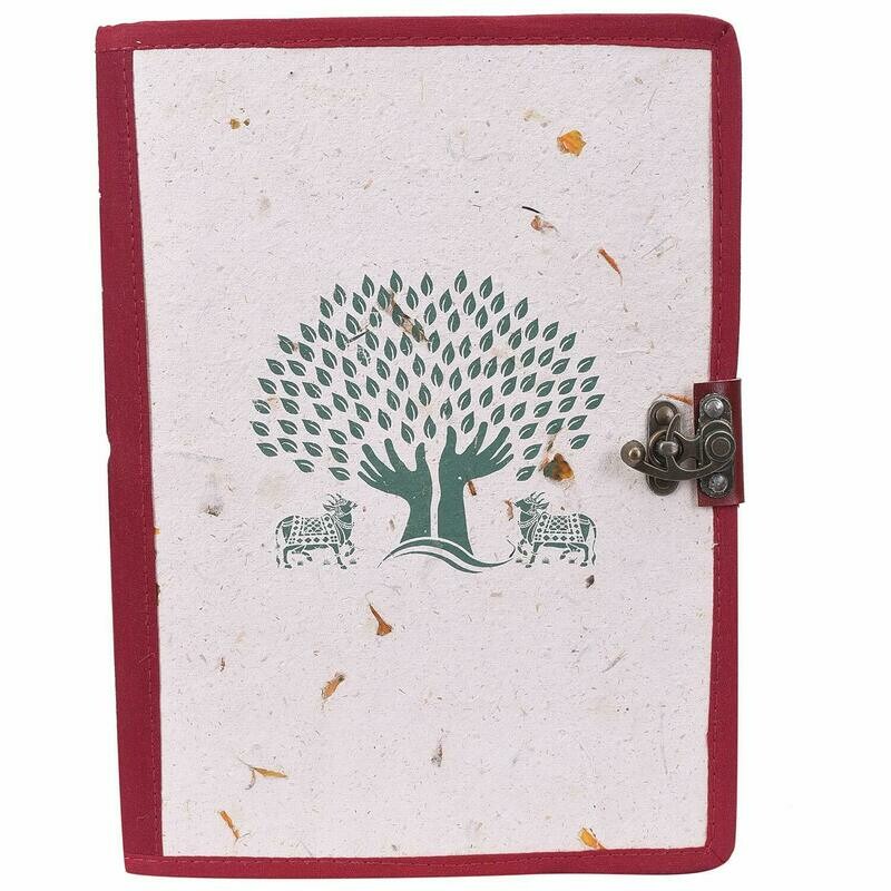 Diary with Brass Lock Made from Cow Dung/Gobar