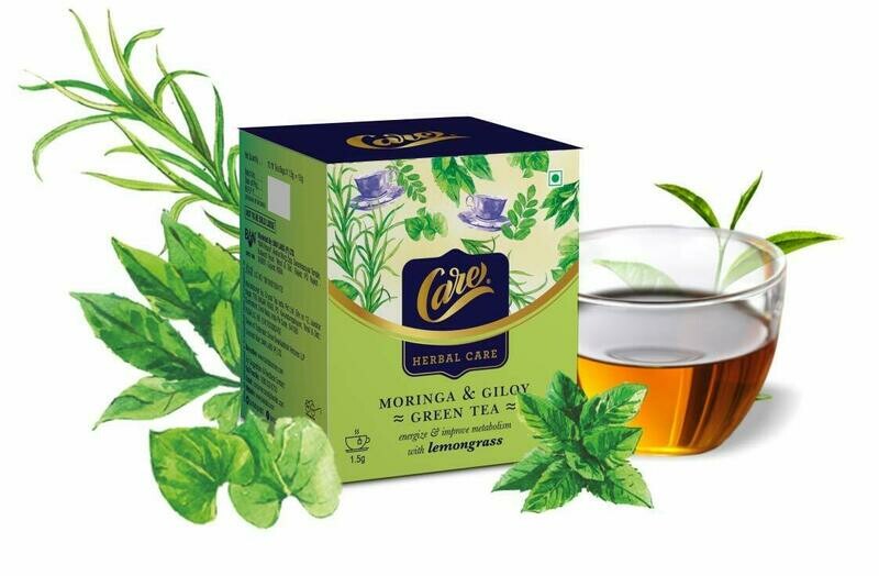 Care Moringa &amp; Giloy Green Tea with Lemongrass