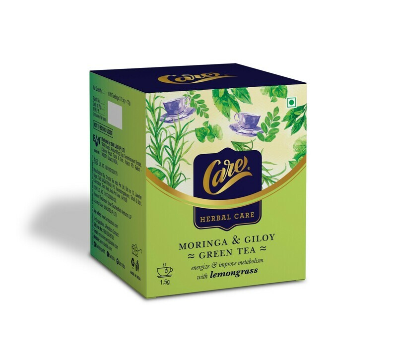 Care Moringa &amp; Giloy Green Tea with Lemongrass