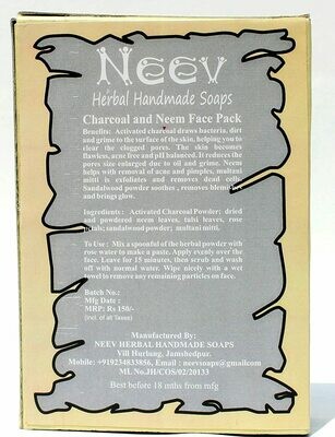 Neev Charcoal and Neem Face Pack For Deep Pore Cleansing and Flawless Skin 50g