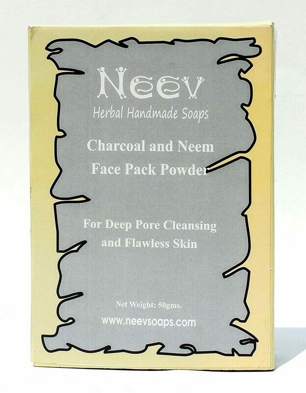 Neev Charcoal and Neem Face Pack For Deep Pore Cleansing and Flawless Skin 50g