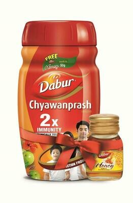 Dabur Chyawanprash 2X Immunity - 1kg with Dabur Honey 50g Free