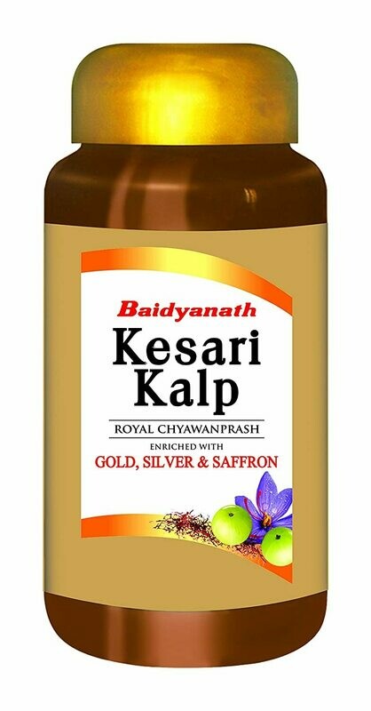 Baidyanath Kesari Kalp Royal Chyawanprash - Enriched with Gold, Silver and Saffron 500g