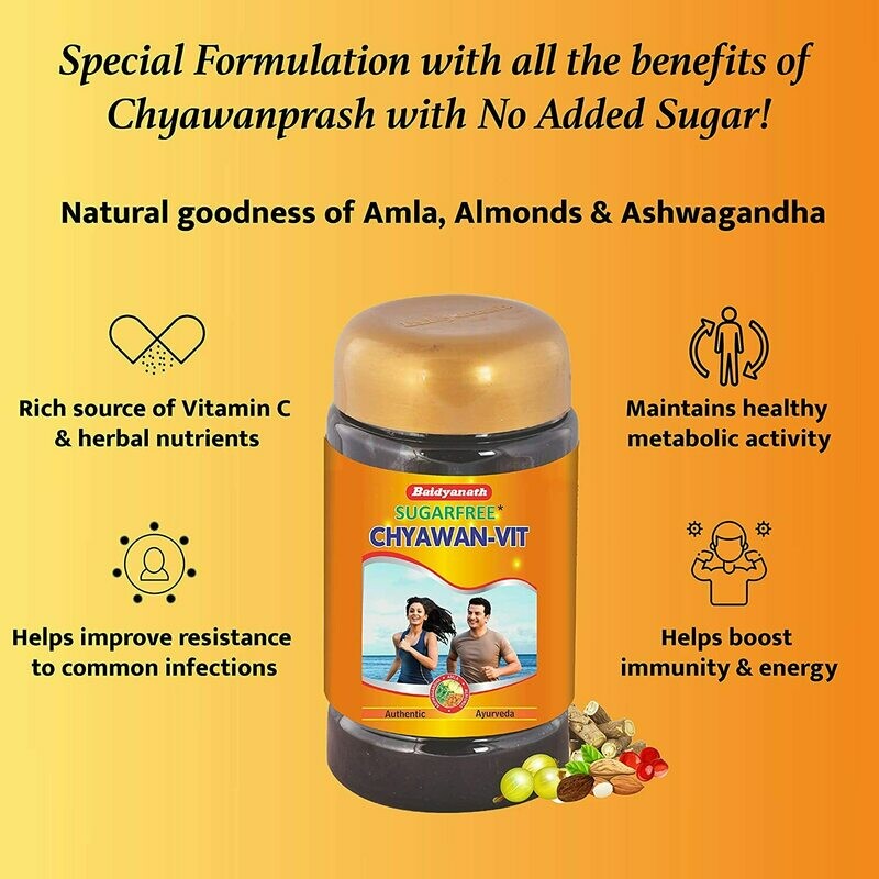 Baidyanath Sugarfree Chyawan Vit - Specially formulated Chyawanprash with No Added Sugar 1kg