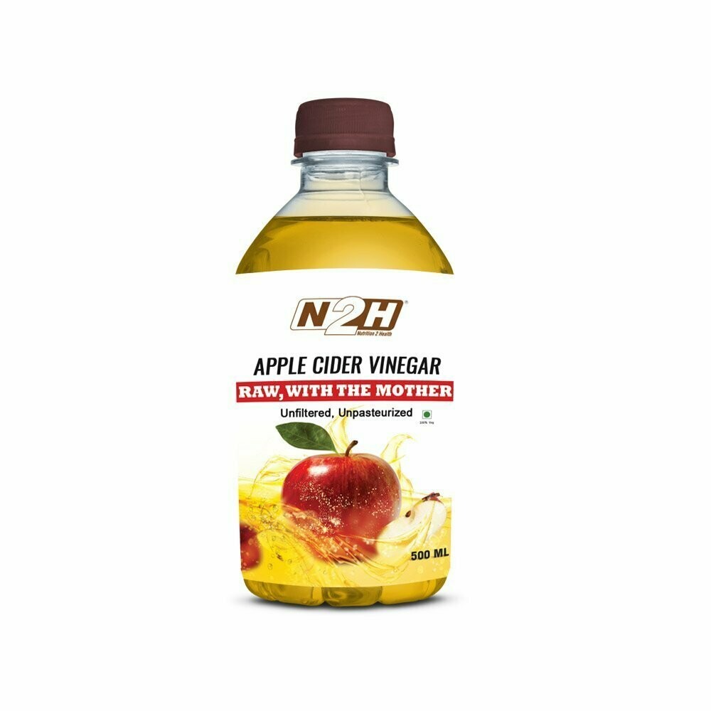 N2H Apple Cider Vinegar Pure & Natural with Mother Vinegar 500ml - Raw, Unfiltered