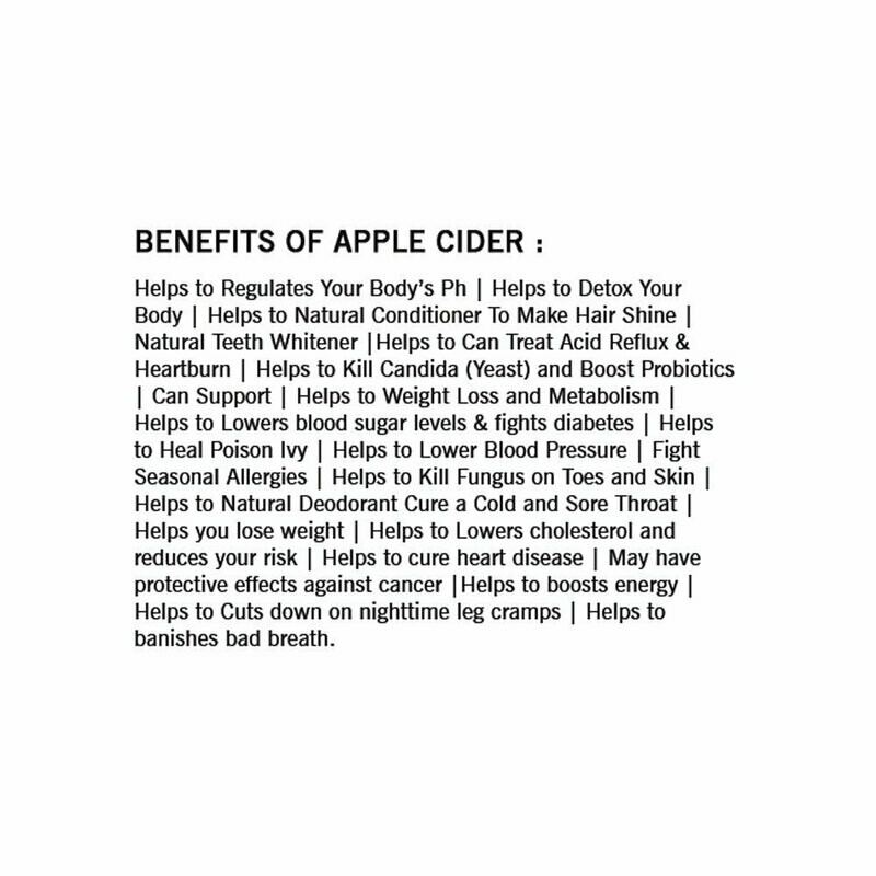 N2H Apple Cider Vinegar Pure &amp; Natural 500ml (Filtered) with Strand of Mother - Not from Concentrate
