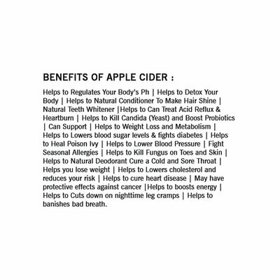 N2H Apple Cider Vinegar Pure &amp; Natural 500ml (Filtered) with Strand of Mother - Not from Concentrate