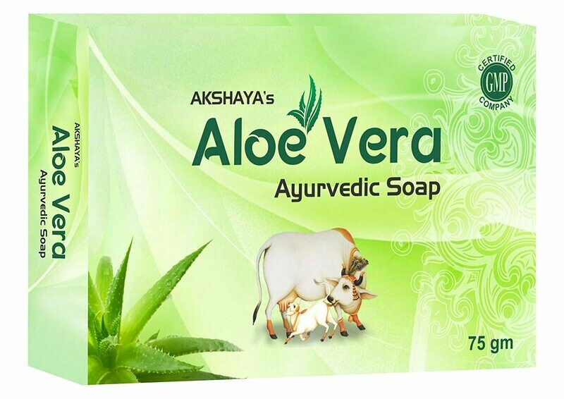 Akshaya&#39;s Panchagavya Aloevera Ayurvedic Soap 75g