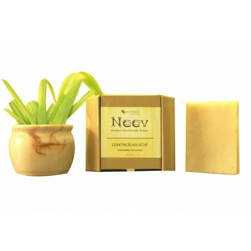 Neev Lemongrass Handmade Soap- Fresh, Earthy and 
Lemony
