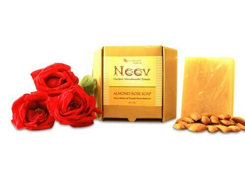Neev Herbal Handmade Soaps Almond Rose Handmade Soap, Pure Elixir of Youth From Nature