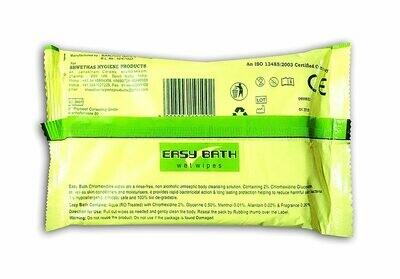 100% BIODEGRADABLE, NON - ALCOHOLIC, ANTISEPTIC - EASY BATH WET WIPES