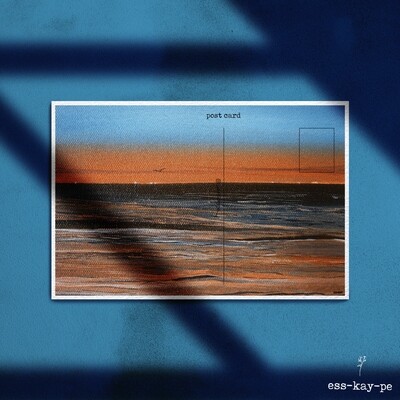 (sun)Sets on the Beach Postcard - Hand Painted, Written
