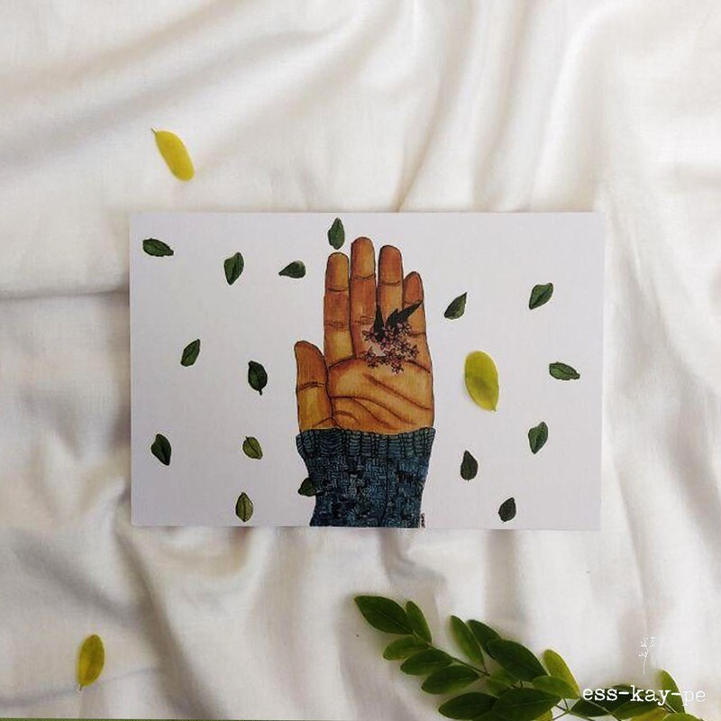 Winter Shivers Postcard - Hand Painted, Written
