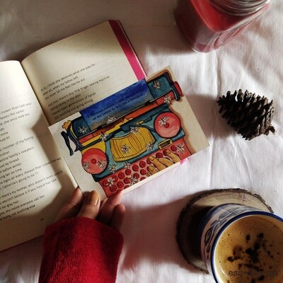 It's all Written - Classic Typewriter Postcard - Hand Painted, Written
