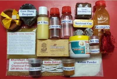 Desi Gow’s Panchagavya, Swadeshi Traditional, Non-Chemical Pooja Kit &amp; Gift Box