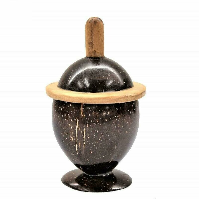 Coconut Shell Hand Made Jar Small Eco - Friendly