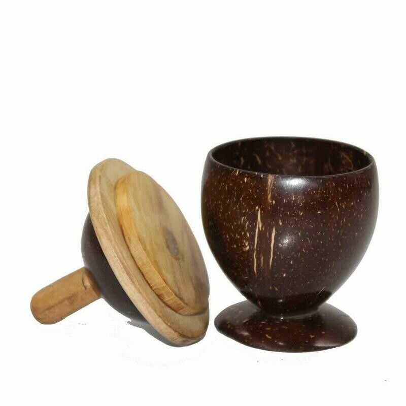 Coconut Shell Hand Made Jar Small Eco - Friendly