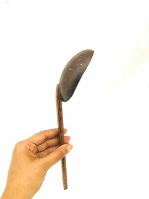 Coconut Shell Hand Made Oval Shaped Rice Spoon Eco - Friendly