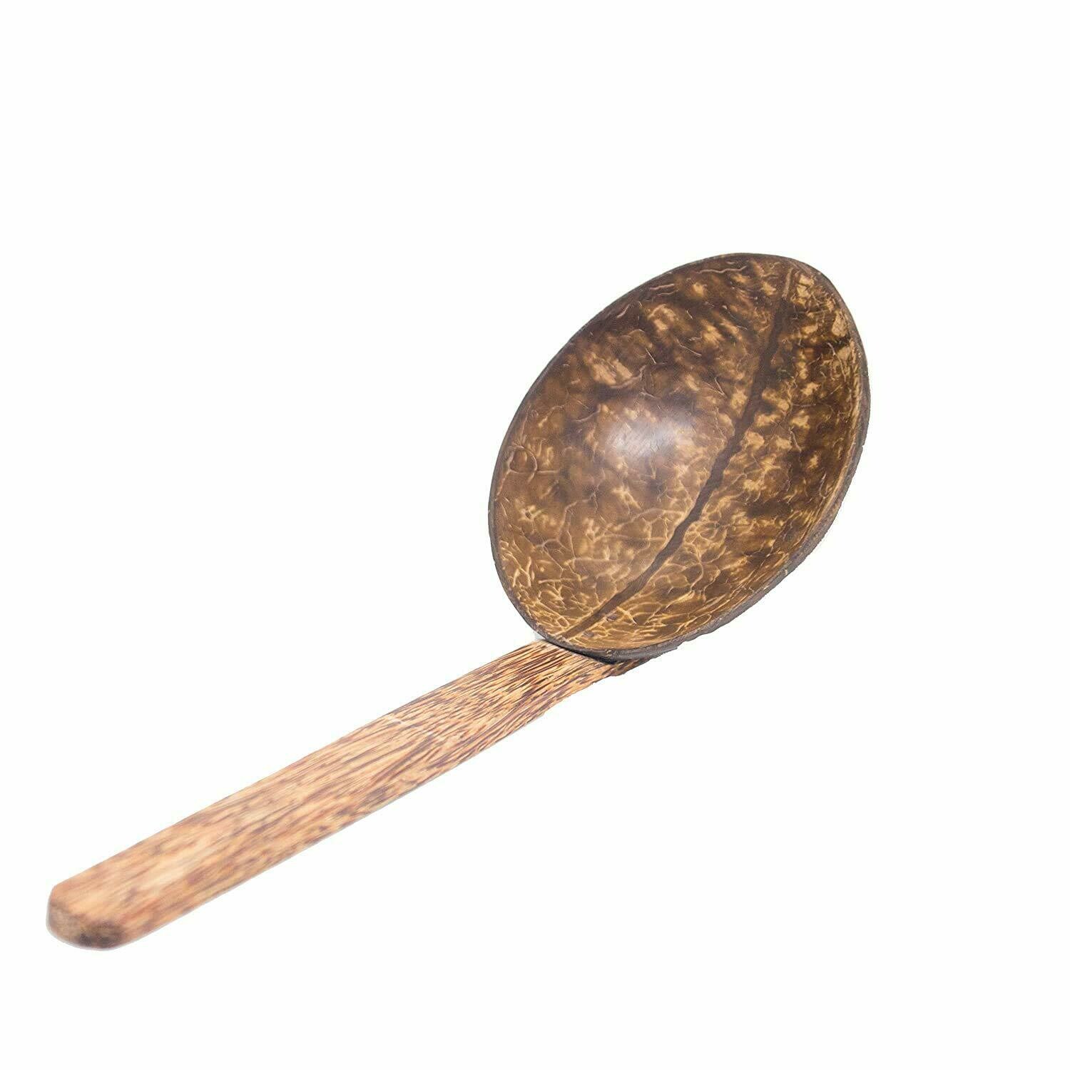 Coconut Shell Hand Made Oval Shaped Rice Spoon Eco - Friendly