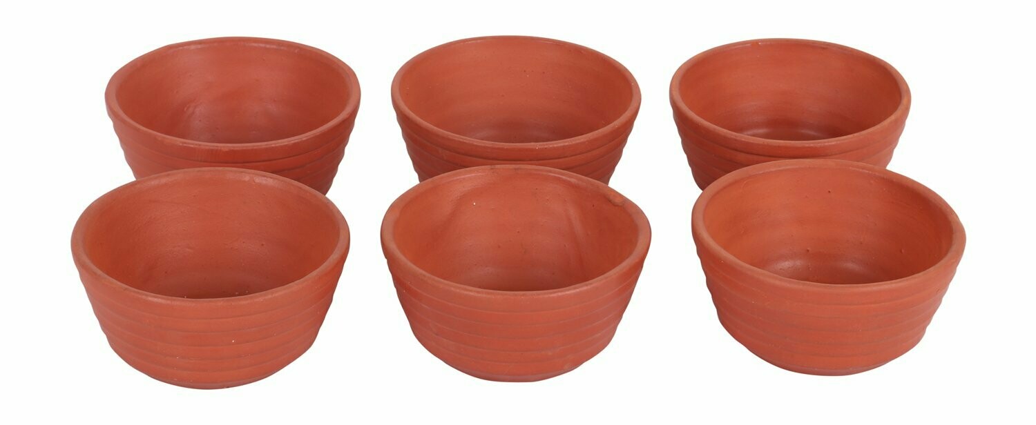 Mitti Cool Clay Linear Bowl Set 6 pieces 200ml