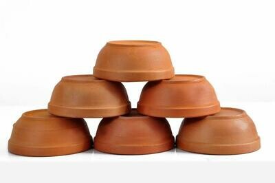 Mitti Cool Vaghbhatt Clay Katori/Serving Bowl/Earthenware Bowl for Serving Curd, Vegetables Set 6pieces