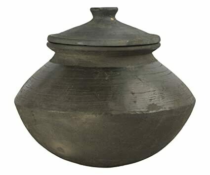 Mud Black / Vaghbhatt Clay Handi With Lid 4L 1 Piece