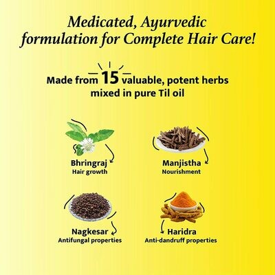 Baidyanath Mahabhringraj Tel - Ayurvedic Hair Oil, No Added Chemicals or Fragrance 200ml