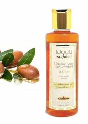 Khadi Meghdoot Moroccan Argan Hair Growth Oil 210ml for Hair Growth &amp; Silky Hair