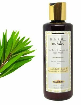 Khadi Meghdoot Tea Tree &amp; Argan Oil Face Wash 210ml for Clean, Clear and Radiant Skin