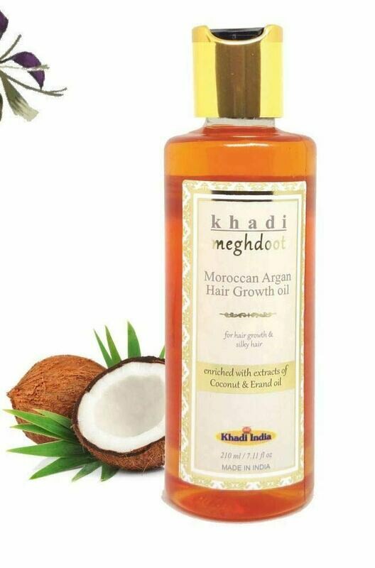 Khadi Meghdoot Moroccan Argan Hair Growth Oil 210ml for Hair Growth &amp; Silky Hair