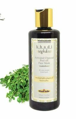Khadi Meghdoot Activated Charcoal Peel Off Face Mask 210ml for Acne, Pimples & Dark Spots
