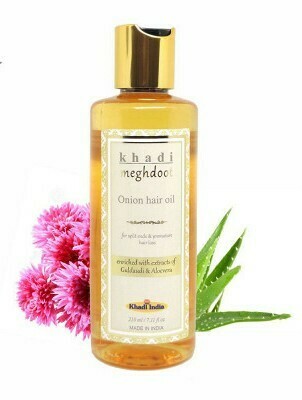 Khadi Meghdoot Onion Hair Oil 210ml for Split ends &amp; Premature Hair Loss