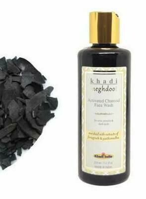 Khadi Meghdoot Activated Charcoal Face Wash 210ml For Acne, Pimples & Dark Spots