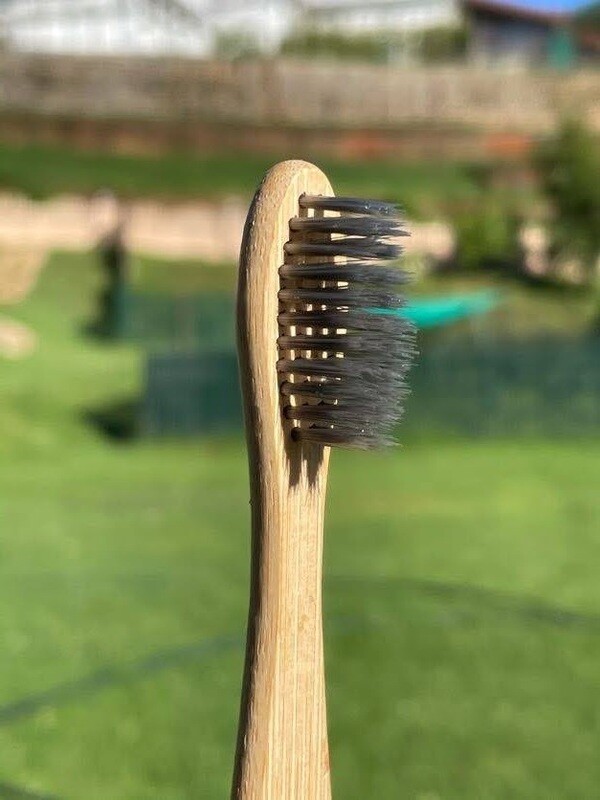 Ecofriendly Bamboo Wood Tooth Brush - Charcoal Infused Bristles - Premium Grip - Prithvi