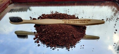 Ecofriendly Bamboo Wood Tooth Brush - Charcoal Infused Bristles - Plain Double Curve - Vayu