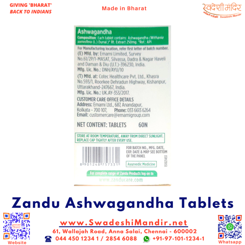 Zandu Ashwagandha Tablets - Immunity Booster