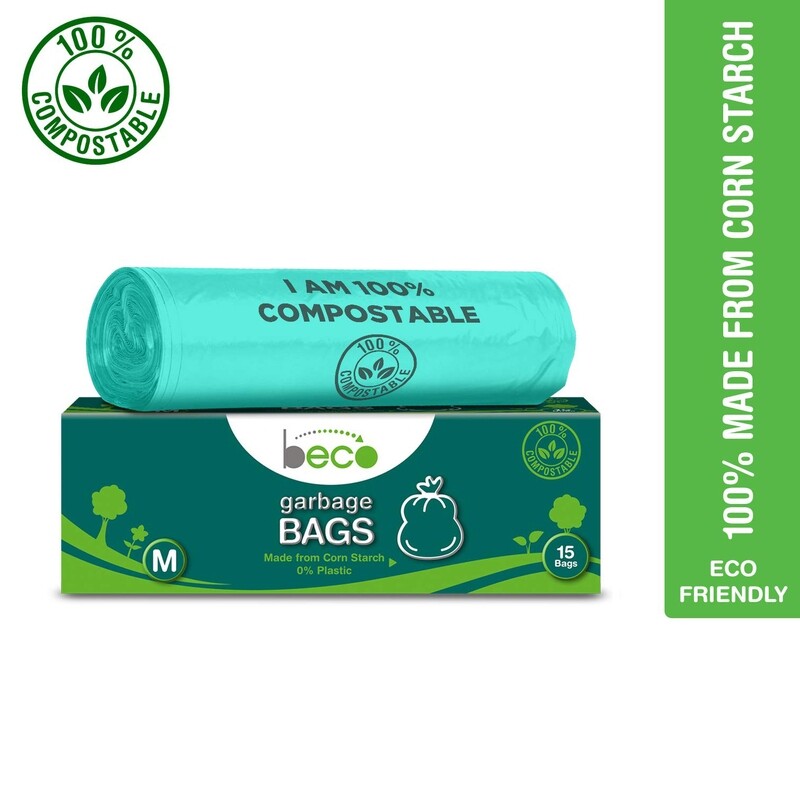 Beco Compostable Garbage Bags/Trash Bags/Dustbin Bags - Size Options: Small (17 x 19 in), Medium (19 x 21 in), Large (24 x 32 in), Extra Large (30 x 40 in).