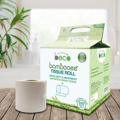 Beco 3-Ply Unbleached, Extra Soft Tissue Roll / Toilet Tissue Paper (330 Pulls) | Natural, Organic, Eco-friendly and Biodegradable.