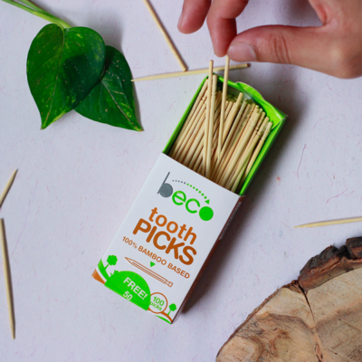 Beco Tooth Picks | 100% Natural Bamboo Based | Non-chemicalized and Chlorine-Free |100 - picks