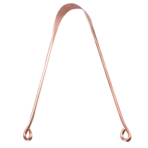​SWADESHI MANDIR'S  COPPER TONGUE CLEANER 
(Made with 100% Copper) (Plastic-Free)
(Eco-Friendly)