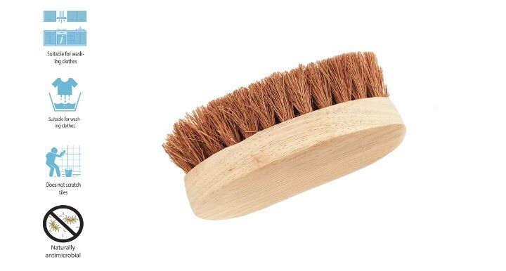 OVAL TOUGH SCRUBBING BRUSH 
(Made with Coconut Coir &amp; Wood) (Plastic-Free) (Eco-Friendly)