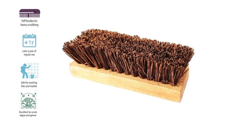 CLOTHES &amp; KITCHEN SINK WASHING BRUSH - S
(Made with Coconut Coir &amp; Wood) (Plastic-Free) (Eco-Friendly)