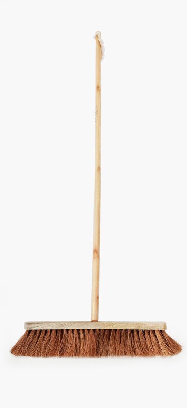 BRUSH BROOM FOR INDOOR - WITH HANDLE - 18 INCH
(Made with Coconut Coir &amp; Wood) (Plastic-Free) (Eco-Friendly)